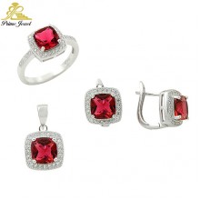 Gümüş zirkon taşlı set